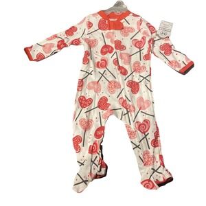 Heart Sucker Organic Cotton Bodysuit 3-6 Months One Piece Be Mine Valentines Day